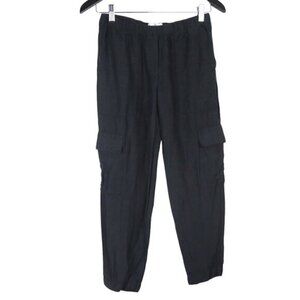 Aritzia Babaton Titan Straight-leg Linen Cargo Black Pants Size 0